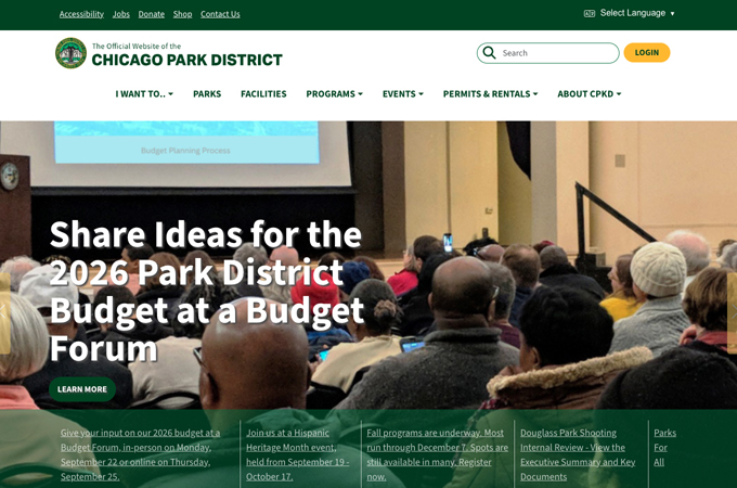 Chicago Park District Website & E-Commerce Platform by Clarity Partners, LLC
