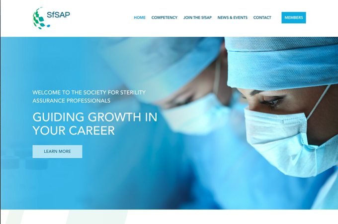 The Society for Sterility Assurance Professionals (SfSAP) Corporate Website by Excentric Creative Partner