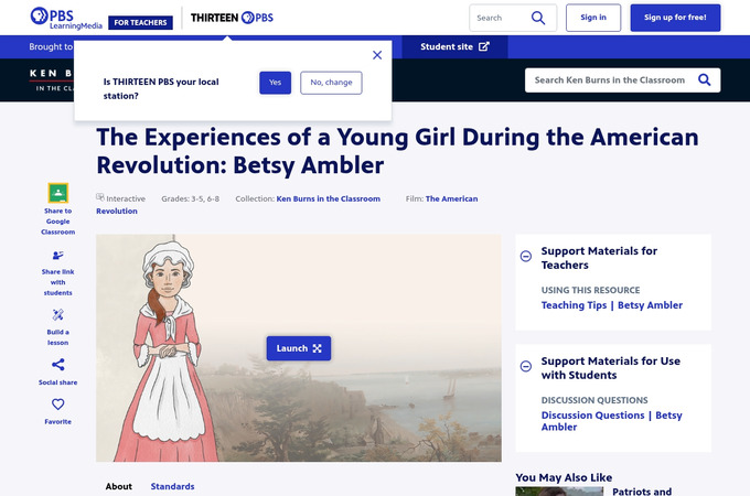 PBS LearningMedia’s The American Revolution Immersive Learning Experience by d'Vinci Interactive