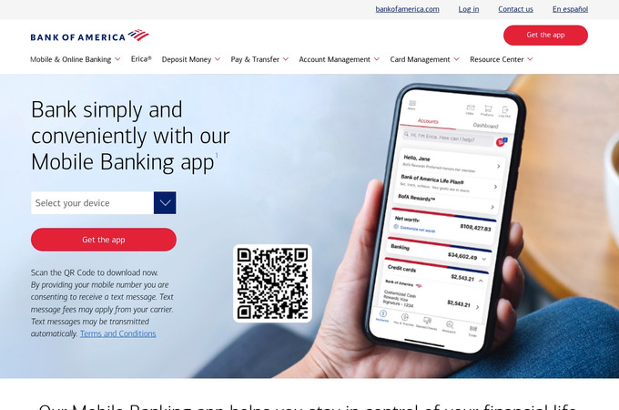 Bank simply and conveniently with our Mobile Banking landing page by Bank of America - Enterprise Creative Solutions
