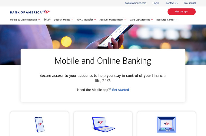 Digital Banking Landing Page by Bank of America - Enterprise Creative Solutions