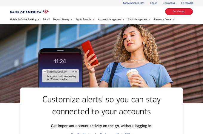 New Alerts Landing Page by Bank of America - Enterprise Creative Solutions