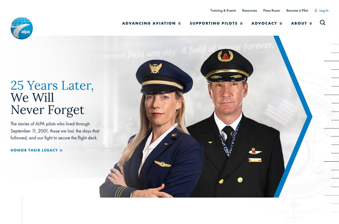 Air Line Pilots Association, International Website Design & Development by Interactive Strategies