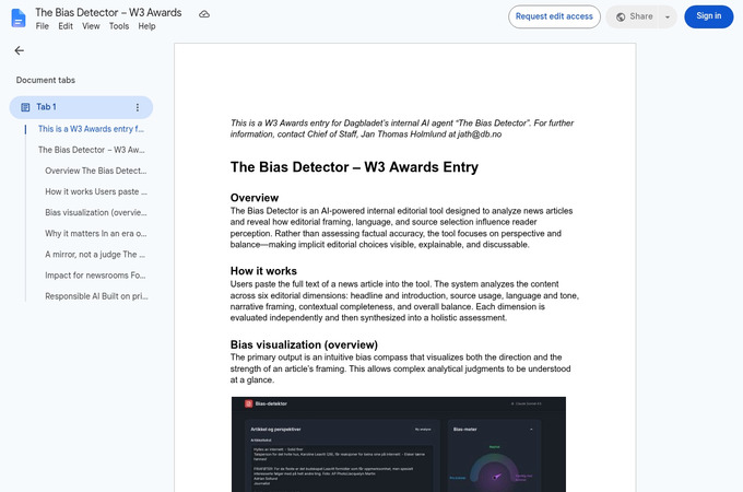 Dagbladet's Bias Detector by Dagbladet