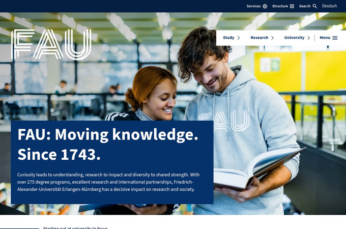 FAU Webrelaunch by Friedrich-Alexander-Universität Erlangen-Nürnberg