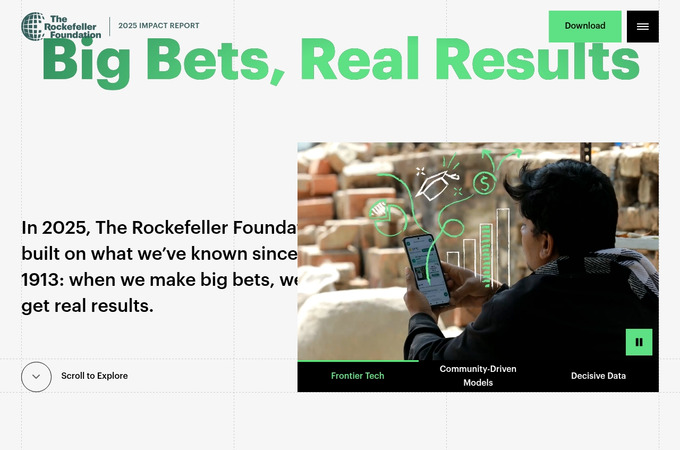 The Rockefeller Foundation 2025 Impact Report – Big Bets, Real Results by Ahoy Studios