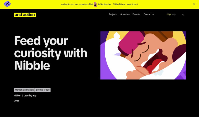 Feed your curiosity with Nibble · Promo campaign by and action by and action creative studio