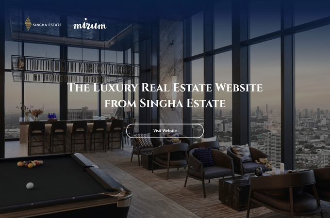 Singha Estate Residential Website by Mirum Thailand