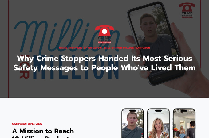Crime Stoppers of Houston Million for Million by Love Advertising