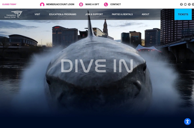 Connecticut Science Center Website by Adams & Knight