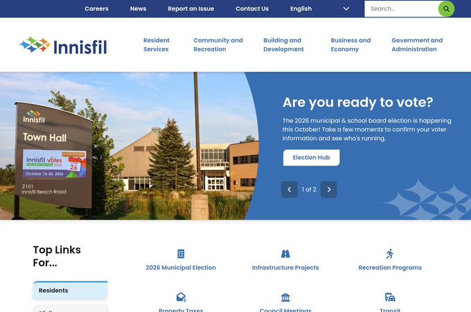 Website Redesign and Development for the Town of Innisfil by Upanup Studios Inc. by Upanup Studios Inc.