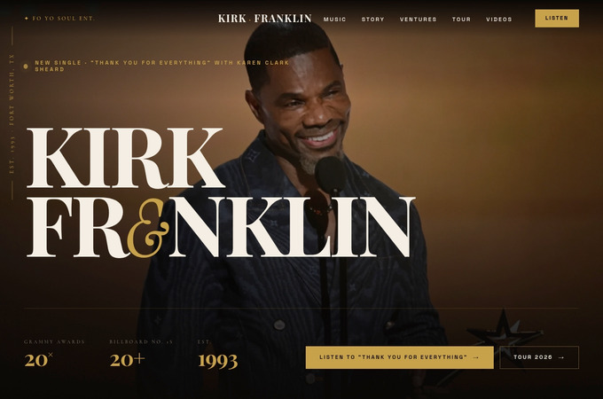 Kirk Franklin Official Website by Freaking Amazing Marketing