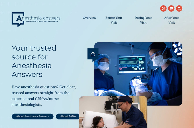 Anesthesia Answers website by Vendi