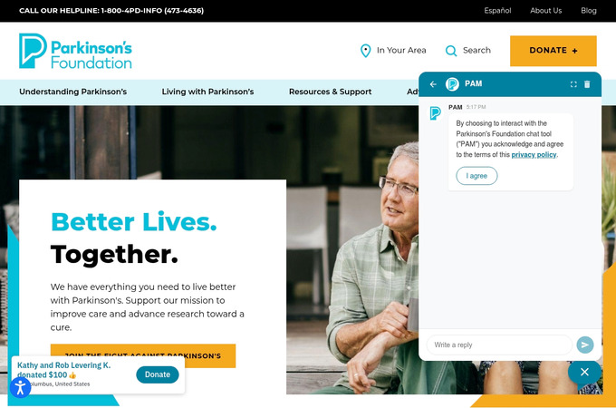 Ask PAM (Parkinson's Assistance Messenger) by Parkinson's Foundation