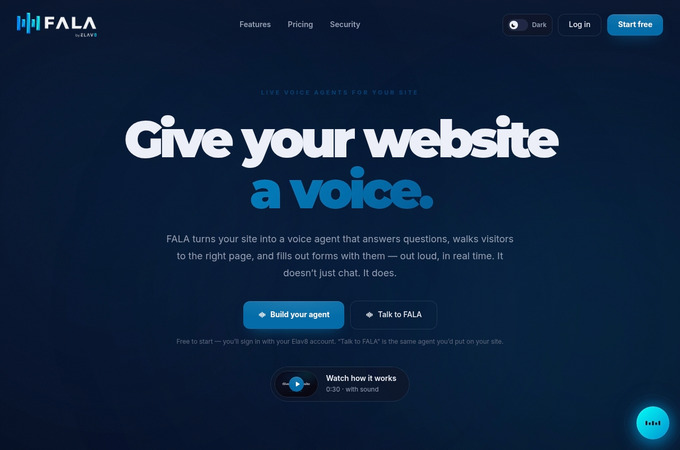 FALA by ELAV8: A Voice-First AI Agent That Gives Any Website a Front Desk Assistant by ELAV8.ai